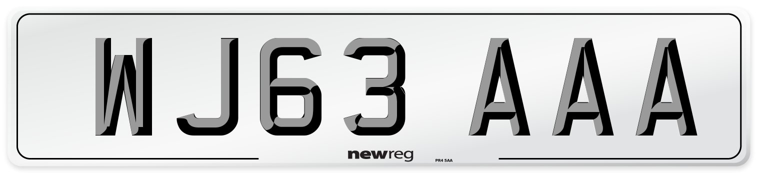 WJ63 AAA Number Plate from New Reg